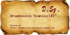 Draskovics Szaniszló névjegykártya